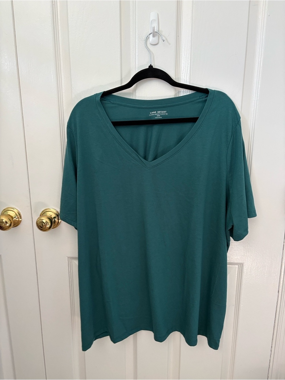 Lane Bryant Teal V-Neck Short Sleeve Tee — Teal